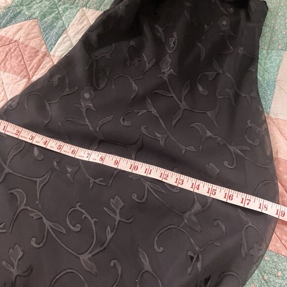 Y2K Onyx Nite Maxi Dress Womens Prom Black Strappy Long 90s Cowl Neck Whimsigoth - Picture 13 of 14